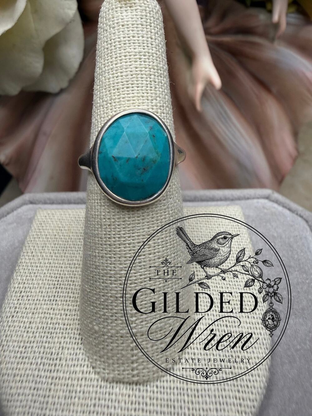 Silpada Cabana R3052 Sz 7 Sterling Silver Stabilized Turquoise Ring Retired